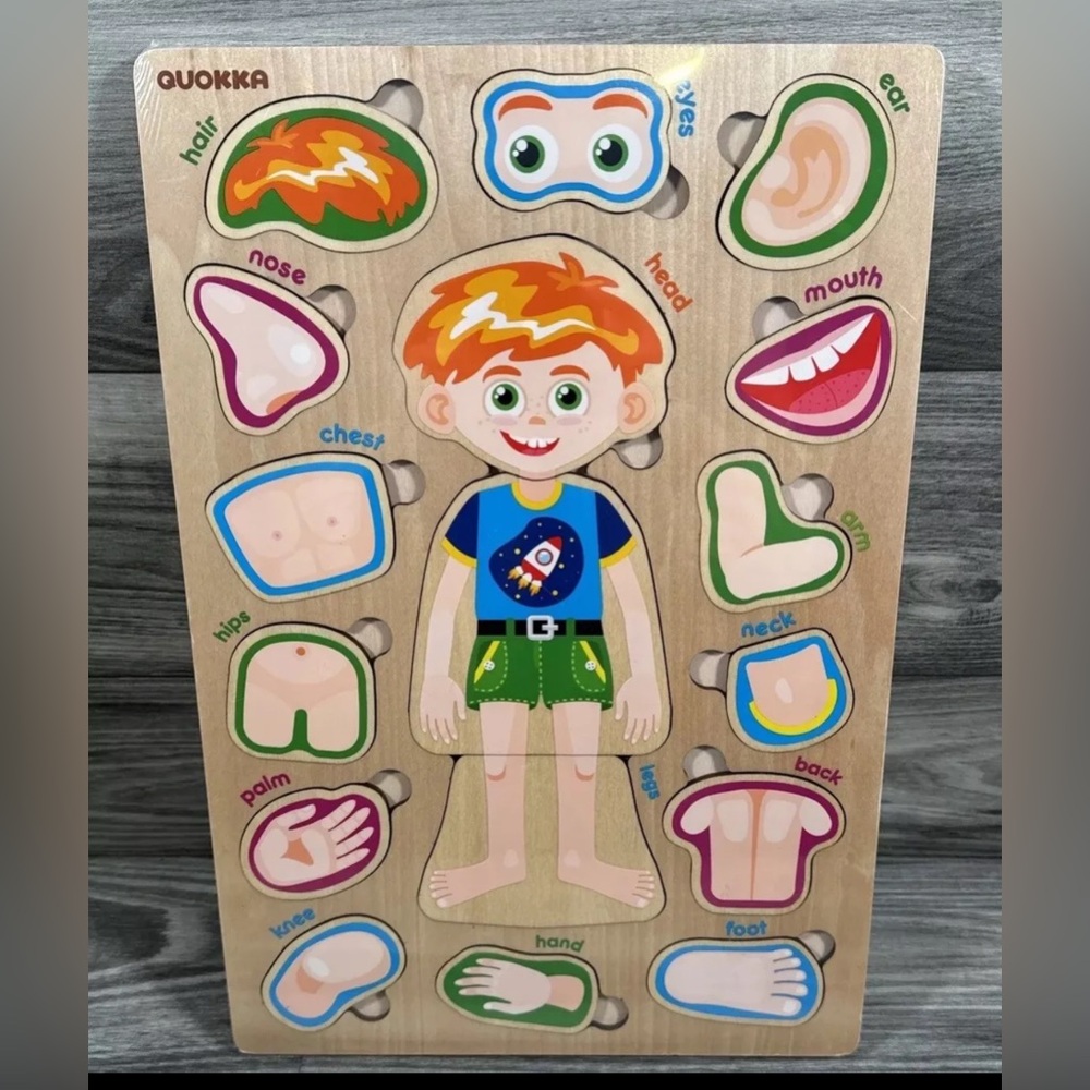 Quokka Body Parts 2 Wooden Puzzles Preschool New